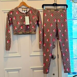 NWT Rare Year of the Dragon 2024 Long Sleeve Yoga Anime Crop Top Kawaii